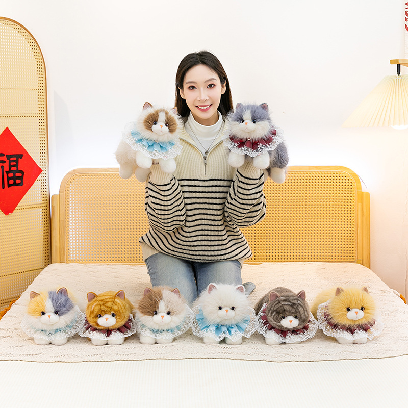 Nueva simulación transfronteriza muppet peluche comercio exterior juguetes para gatos al por mayor acompañante gatitos lindos colocación Specification image