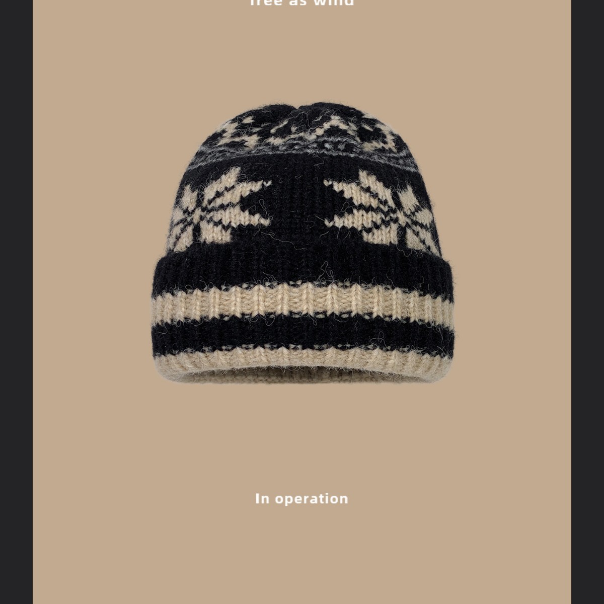 New style 2025 Christmas snowflake atmosphere thickened warm ear-protecting knitted cap with velvet women's retro woolen cap Application Scenario