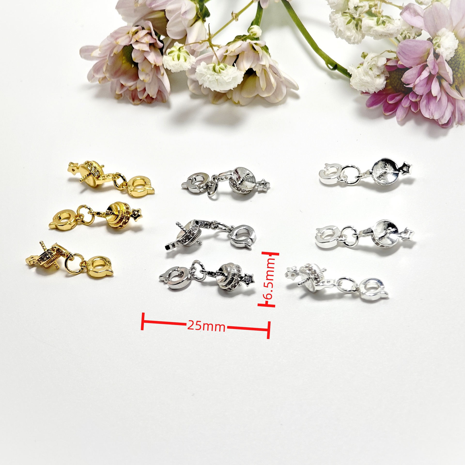 diy materials, 18K gold-plated accessories, pearl necklace, sweater chain buckle, lantern, universal buckle, end buckle, pendant, snap buckle details Picture