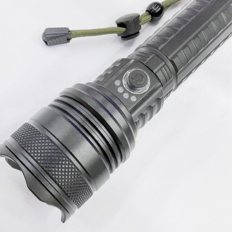 p90 high-intensity long-range zoom, retractable zoom, USB charging, outdoor lighting, rainproof LED aluminum alloy flashlight factory Specification image