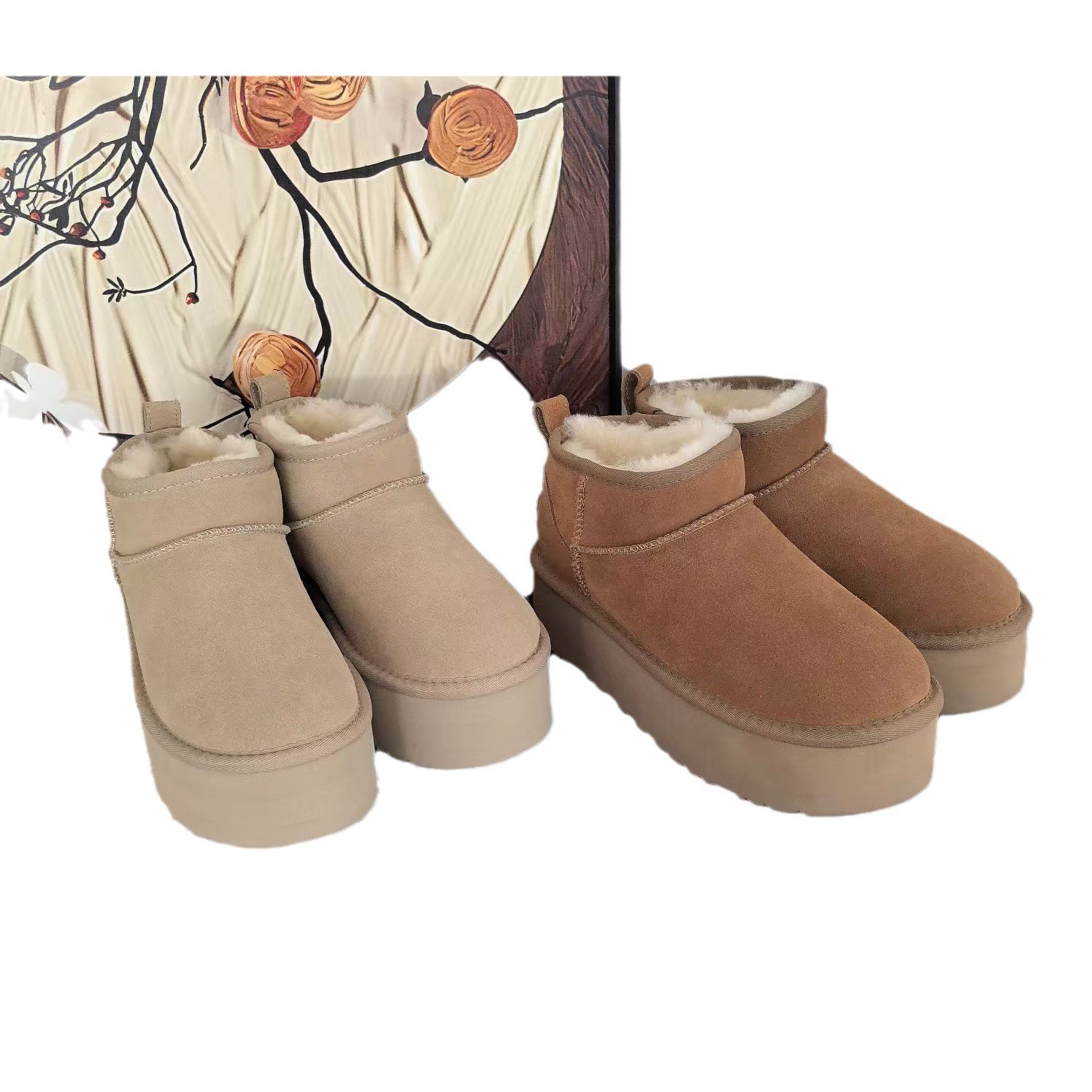 Sangpo Snow Boots for Women, thick-soled 2025 new style, fashionable, versatile, simple short boots, warm, 5 cm cotton shoes, Mera Item Picture