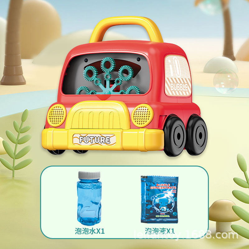 新款手提式自动仙人掌泡泡机电动音乐灯光夏季户外沙滩海边泡泡机