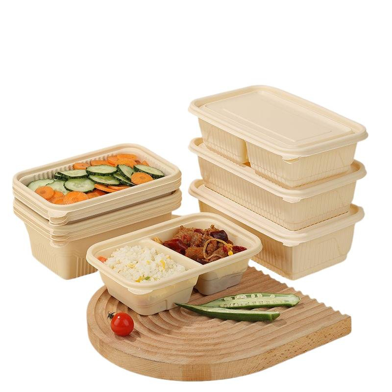 One disposable corn starch lunch box, biodegradable takeout round packing box, food-grade bowl, square lunch box Application Scenario