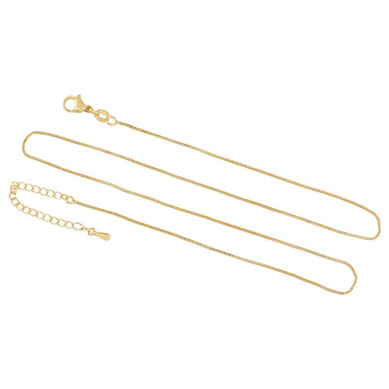 Honglu 18k gold-plated copper color-preserving 0-character necklace with water drop extension chain, total length 50 cm diy thin chain Item Picture