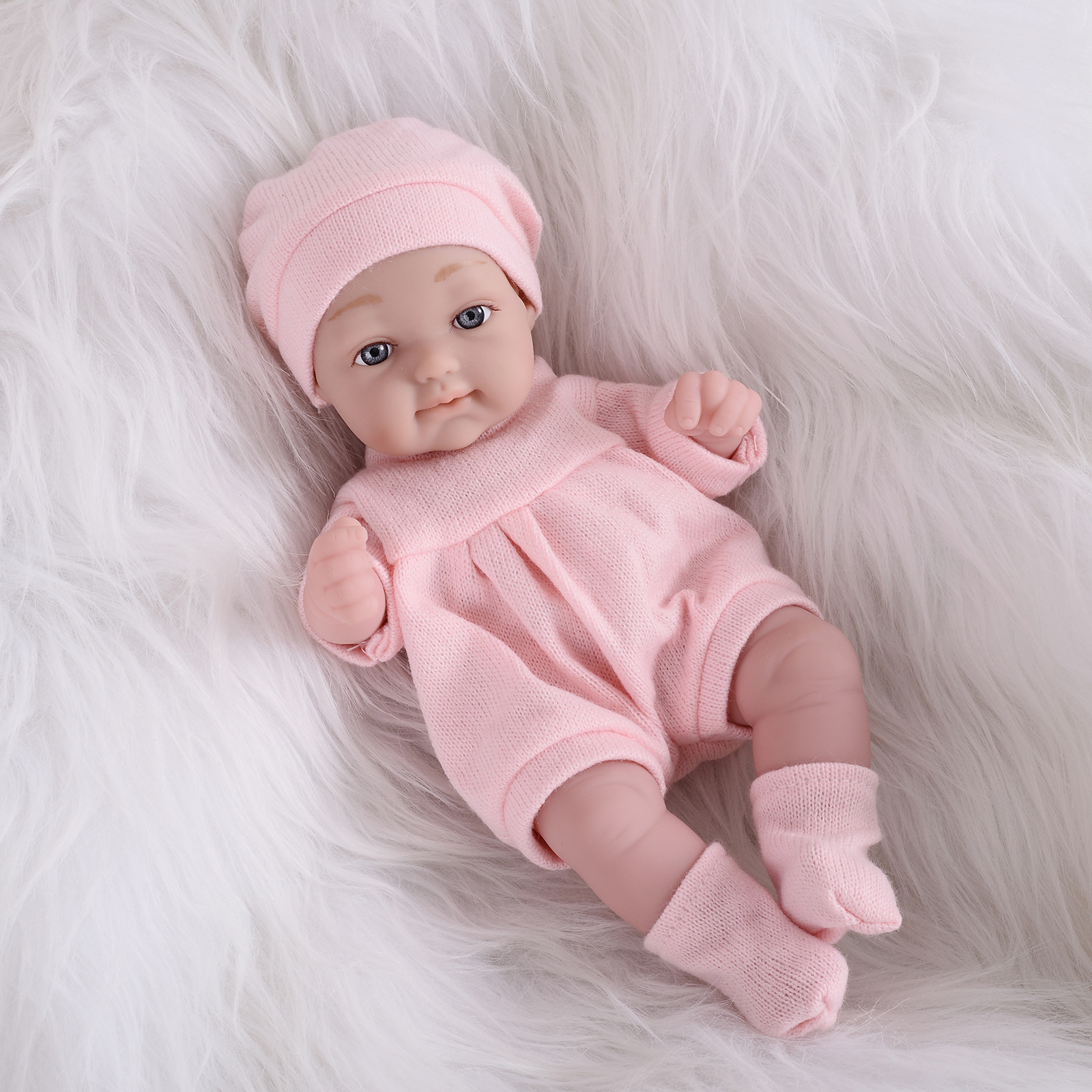 11寸儿童仿真娃娃玩具女孩洋娃娃全软胶假婴儿宝宝小可爱陪睡眠