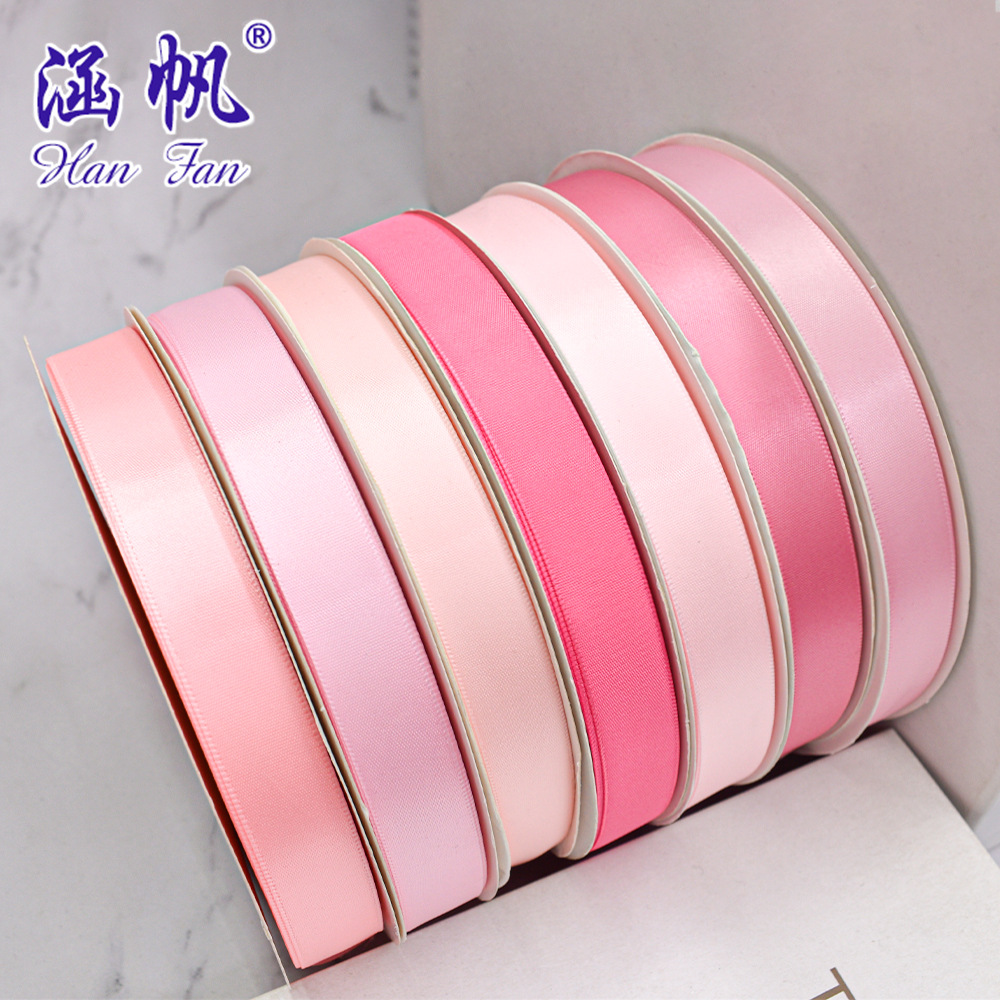 Hanfan webbing Pink ribbon cake binding and baking 琣 souvenir decoration DIY gift box packaging polyester colored butyl tape details Picture