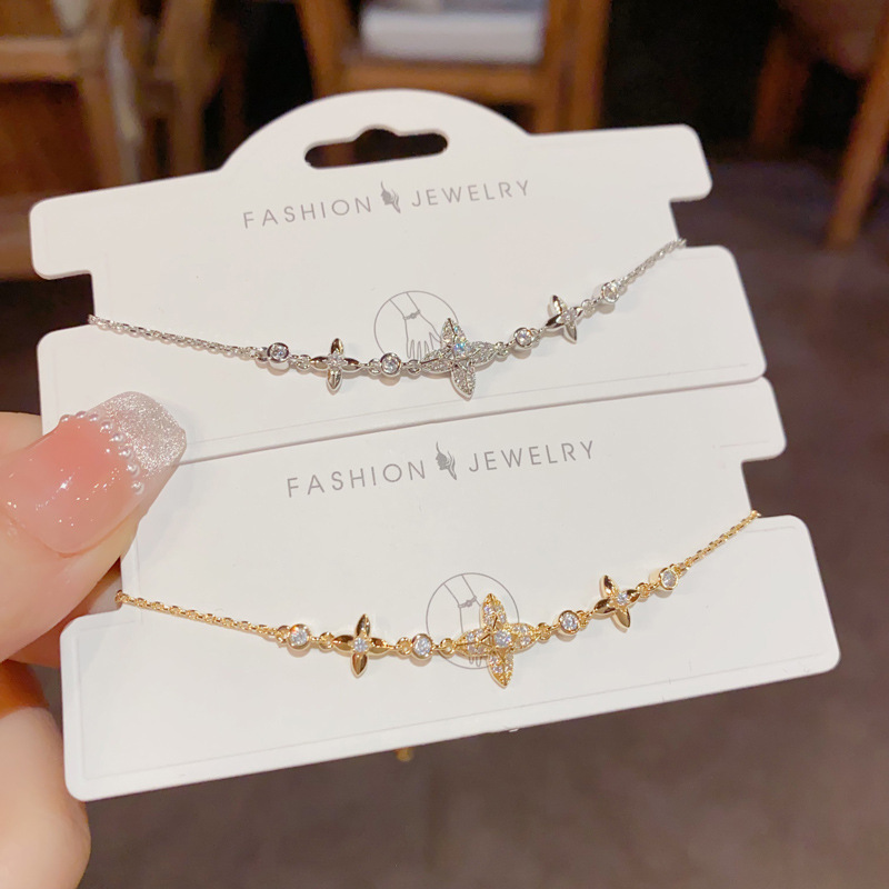 小众精致时尚超闪满钻芒星手链女个性轻奢百搭高级感手环手饰批发