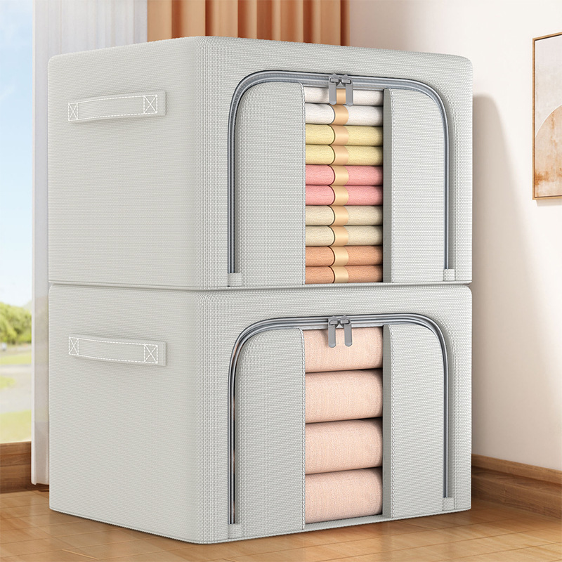 Oxford cloth steel frame storage box, moisture-proof and foldable storage box for clothes, moving quilt and clothes storage box for home use details Picture
