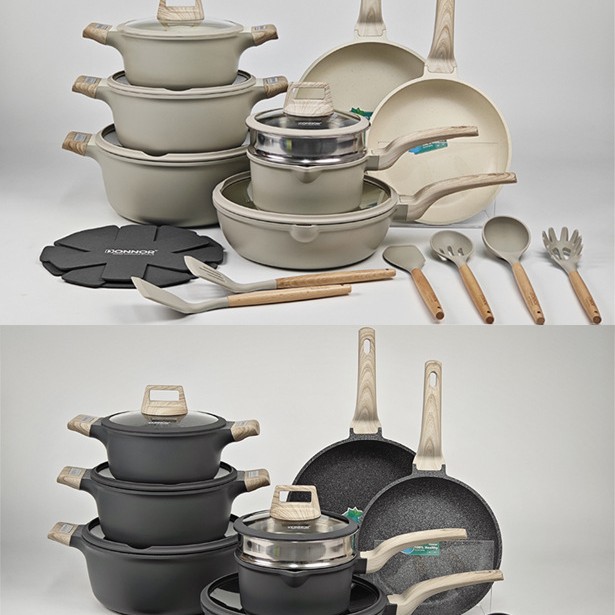Donnor rali 22pcs set antiadherente sartén plato sartén set granito cocina Cookware Se details Picture