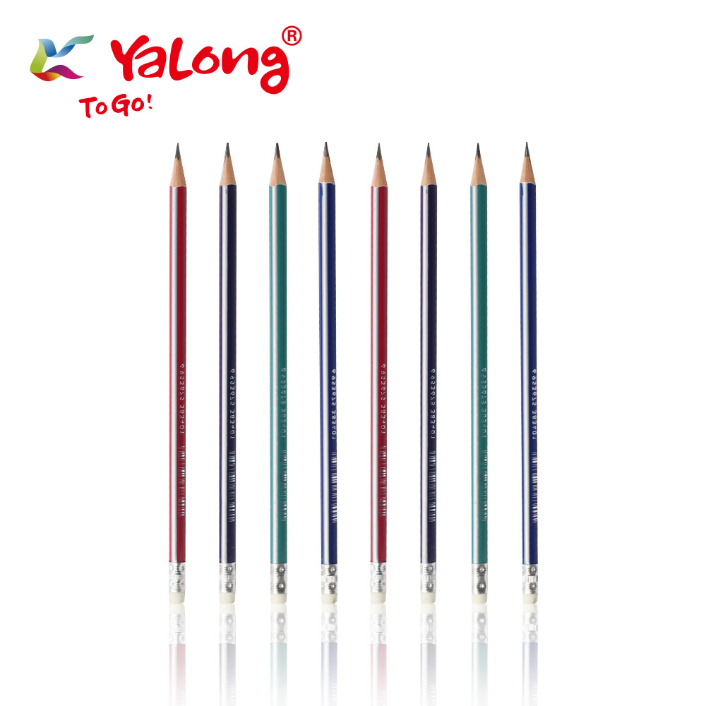 High-quality triangular designed wooden standard pencil with eraser for children HB pencils