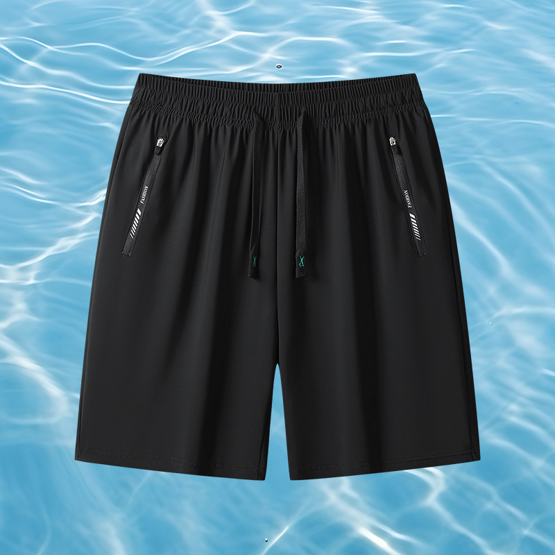 夏季冰丝短裤男士速干运动裤薄款休闲外穿宽松裤衩运动大码五分裤