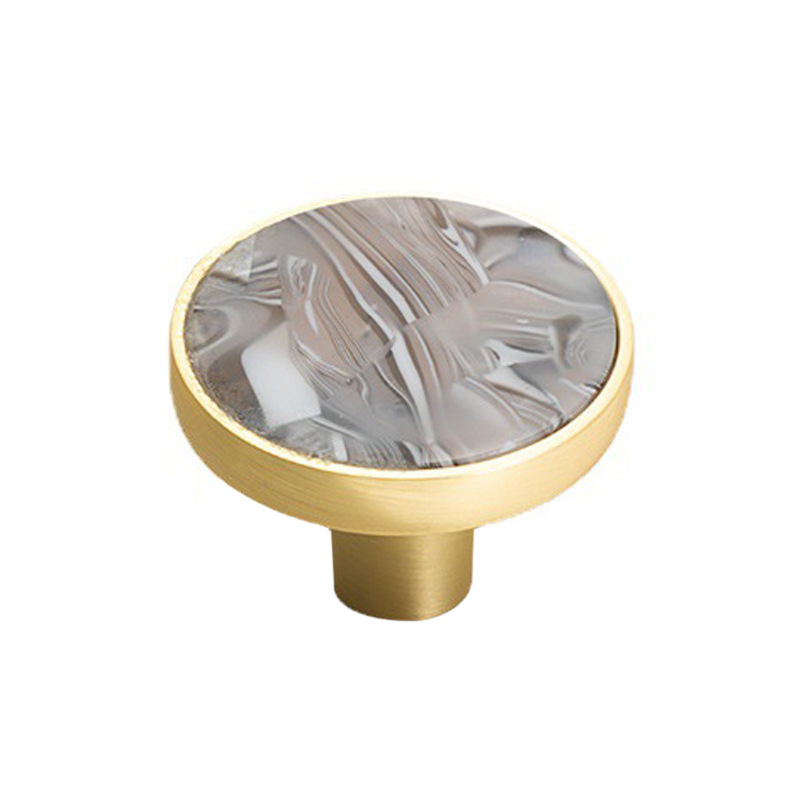 Modern and simple zinc alloy round single-hole handle, colored cabinet door, wardrobe, cabinet drawer, cabinet door handle Item Picture