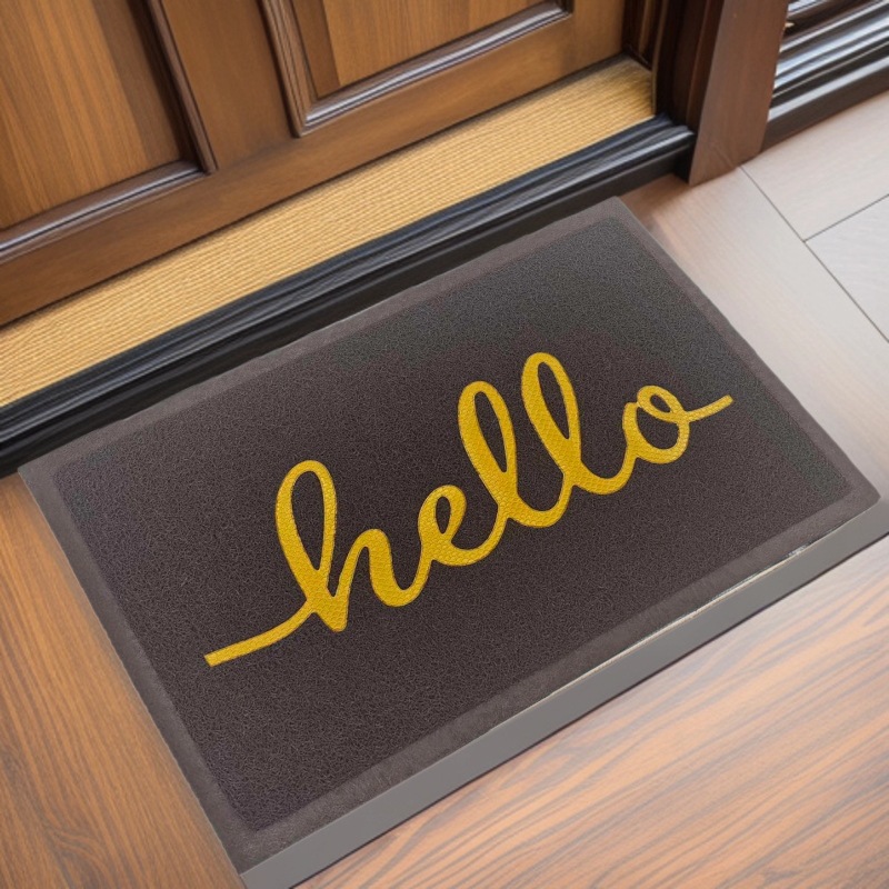 Factory direct sales of silk ring floor MATS: Waterproof, anti-slip, wear-resistant, dirt-resistant and easy to maintain. hello entrance door foyer floor mat Application Scenario