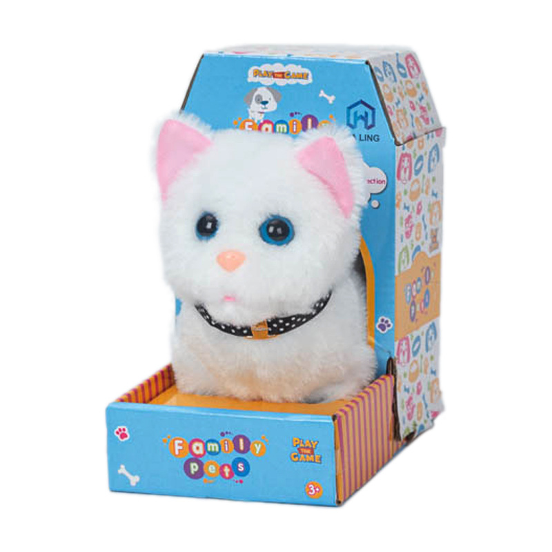 Realistic electric plush electronic cat, vivid meowing, wagging tail and nodding, cute pet cat children's toys wholesale Item Picture