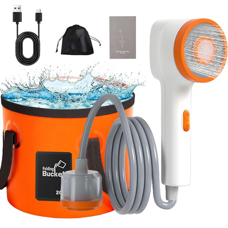 The 2025 new outdoor shower, lighting and all-in-one bathing wonder, camping dormitory, household electric mobile showerhead
