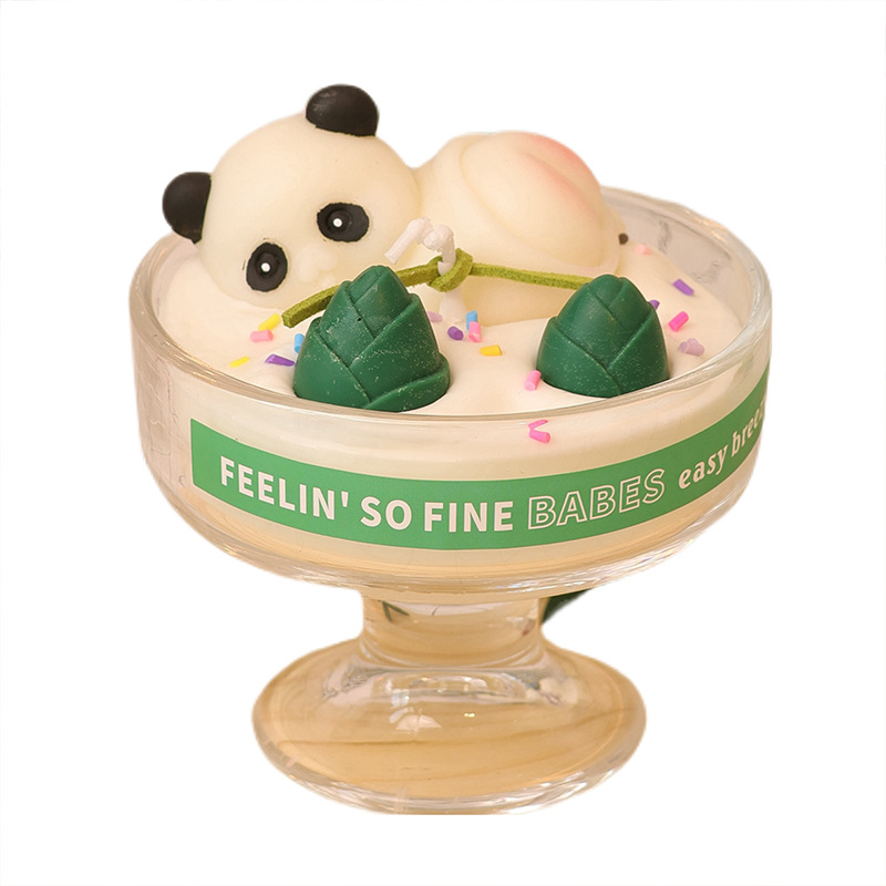 Cute Panda-Shaped Bamboo Shoot Birthday Gift, Christmas Scented Candle Souvenir, Cross-Border Handmade Christmas Fragrance Item Picture