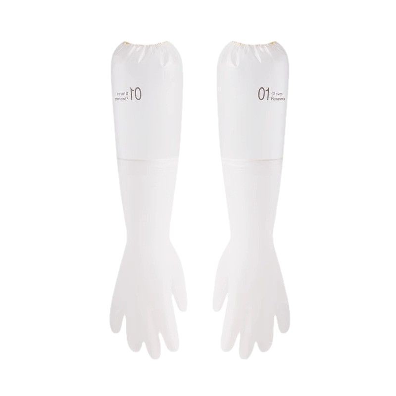 厨房家务洗碗手套女家用刷锅洗菜专用洗衣服防水加厚耐用橡胶手套白底实物图