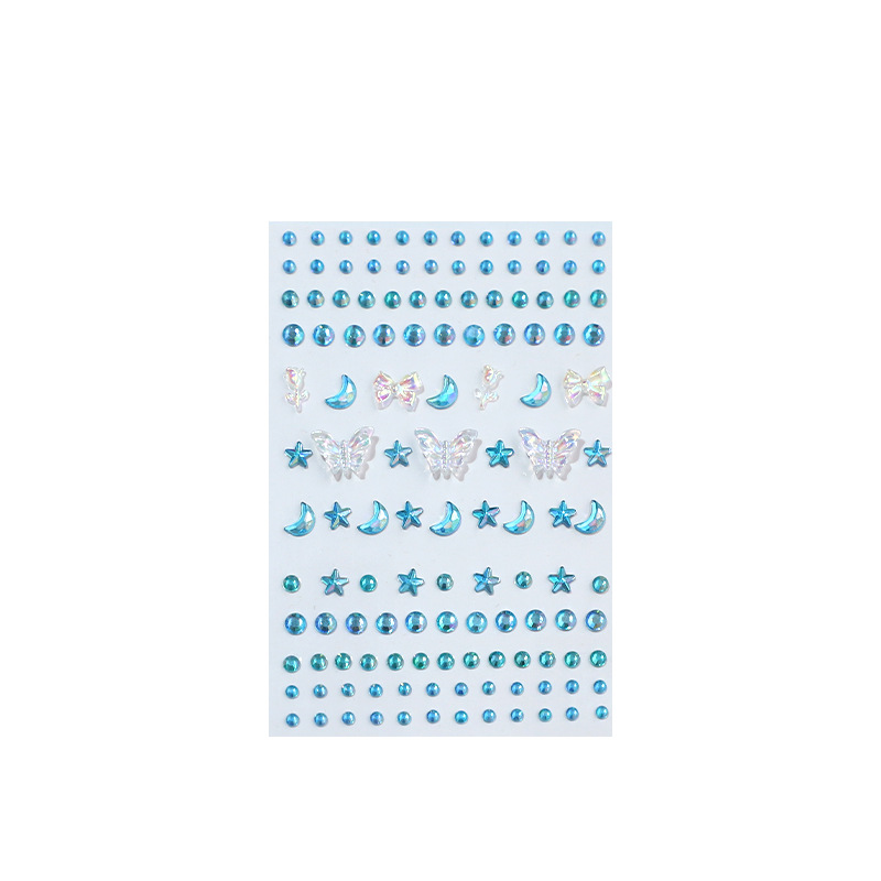 New 3d Butterfly Love Flower Aurora Butterfly Children's Diamond Stickers, crystal face stickers, Eyebrow center stickers, pearl and diamond stickers Item Picture