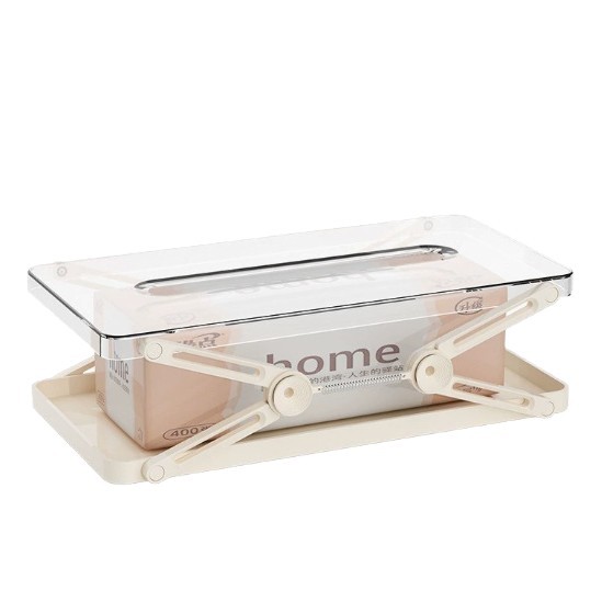 Light luxury transparent tissue box, living room tissue box, household spring tissue box, coffee table box, tissue creative storage box Item Picture
