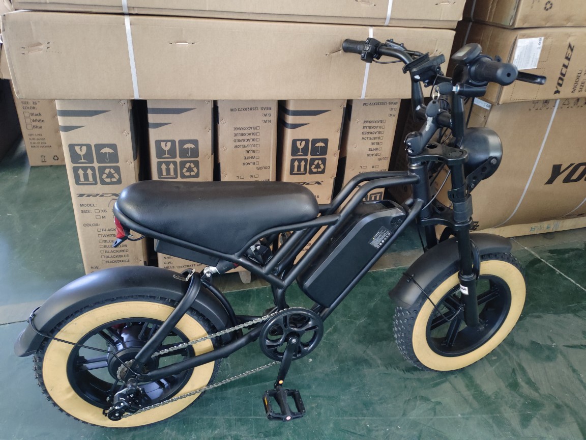 Fat tire retro electric-assisted bicycle, 16-inch wide tire electric bicycle, snow electric vehicle details Picture