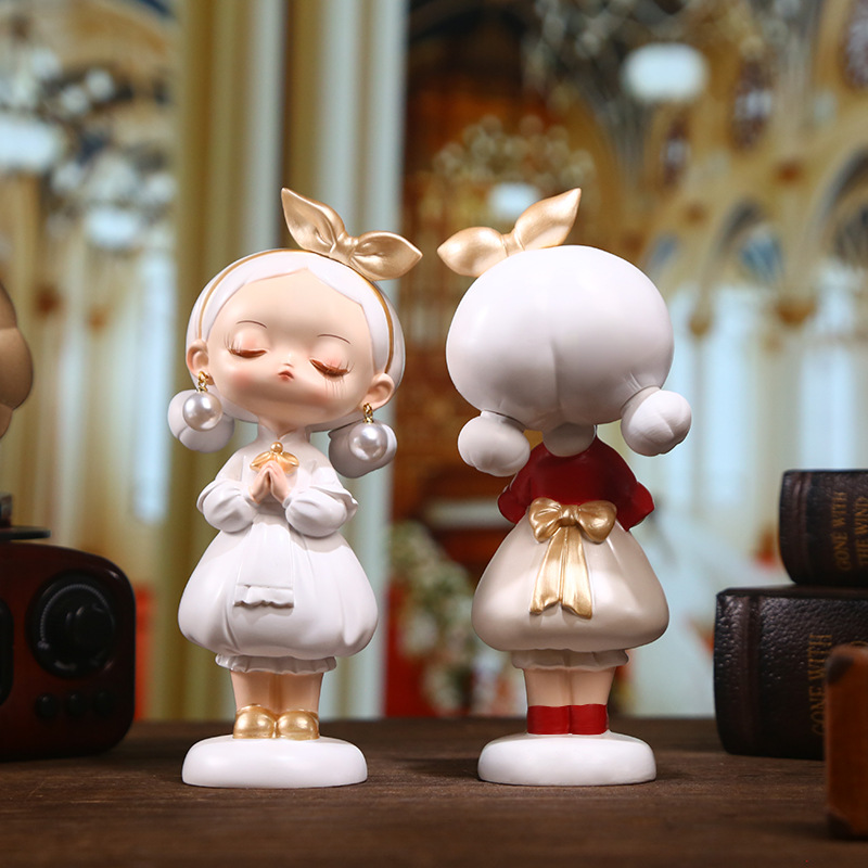 Pearl Girl Muguang Decorative items, Nordic style creative home living room and bedroom decorative items, cartoon cute decorative items Specification image