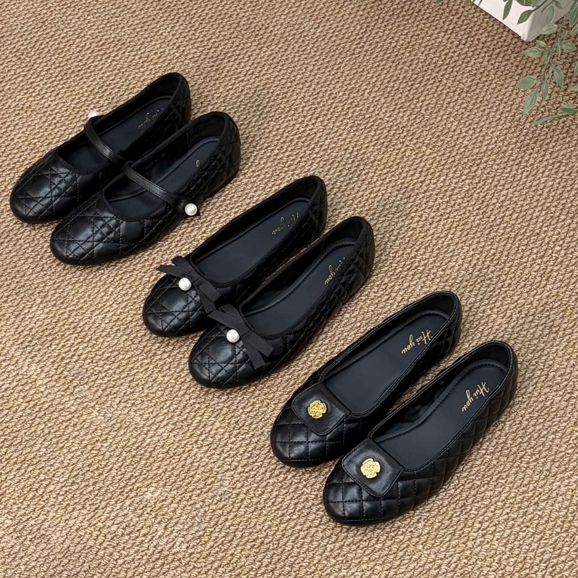 黑色平底单鞋女秋冬季浅口小香风软底瓢鞋圆头蝴蝶结温柔玛丽珍鞋