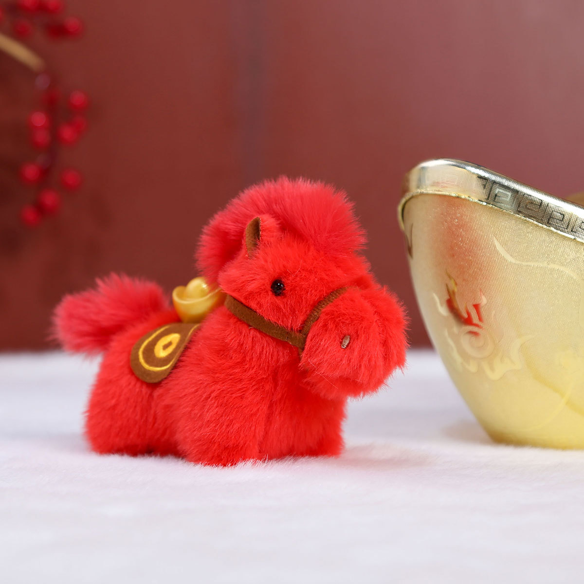 In the New Year of 2026, there will be money soon. Little Horse plush keychain pendant, mascot doll, Dun Dun Little Horse pendant, the same style as the Internet celebrity Specification image