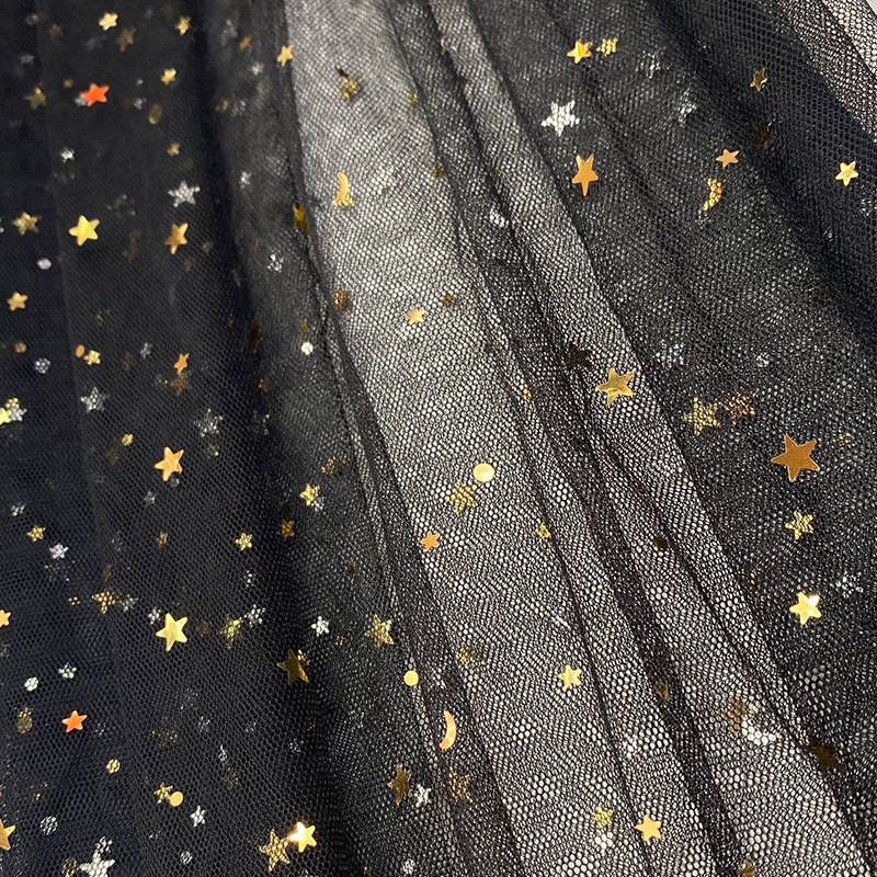 星月金纱网面料 裙纱女装连衣裙婚纱礼服鲜花包装亮片闪光网眼布