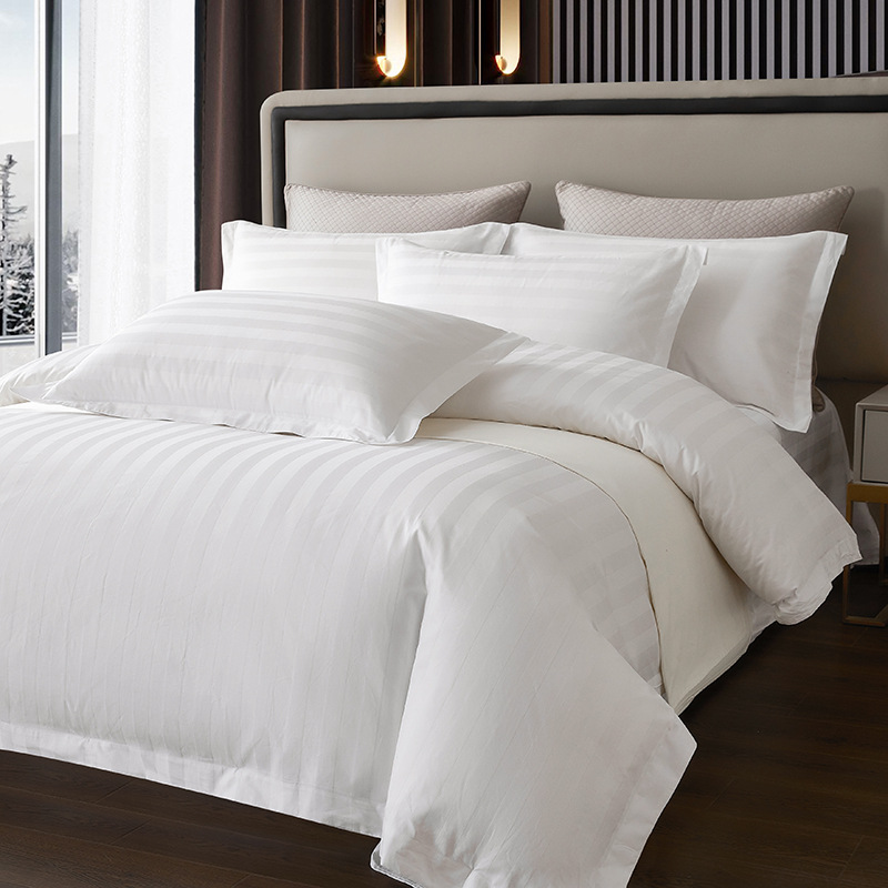 Hotel supplies, bedding, 60S pure cotton, homestay linen, bed covers, four-piece sets, bed sheet kits wholesale, homestay bedding, four-piece sets