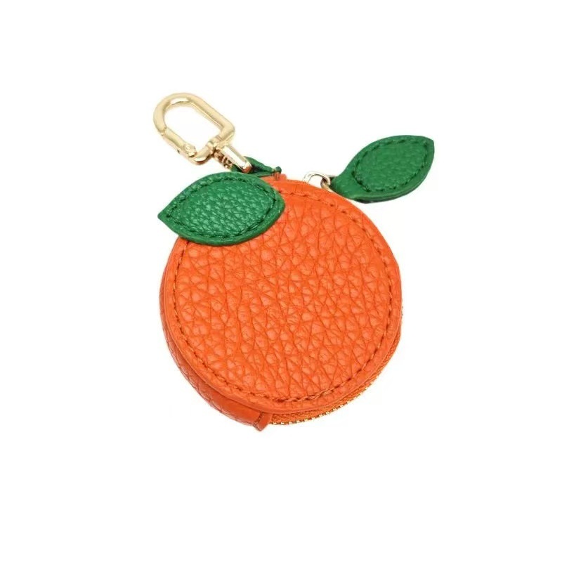 New PU leather, multiple fruit car pendants, creative New Year car interior keychains