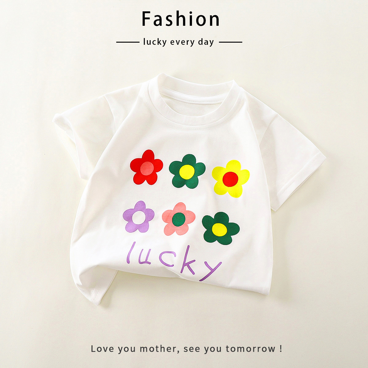 Children's short-sleeved pure cotton summer new girls' short-sleeved T-shirt Cartoon girls' short-sleeved sweet single-top children's clothing details Picture