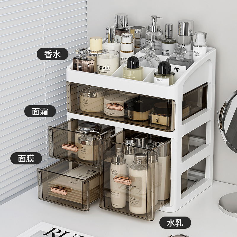 Storage box, desktop storage, drawer-type stationery, multi-layer storage rack, transparent large-capacity cosmetics, dressing table, and miscellaneous items