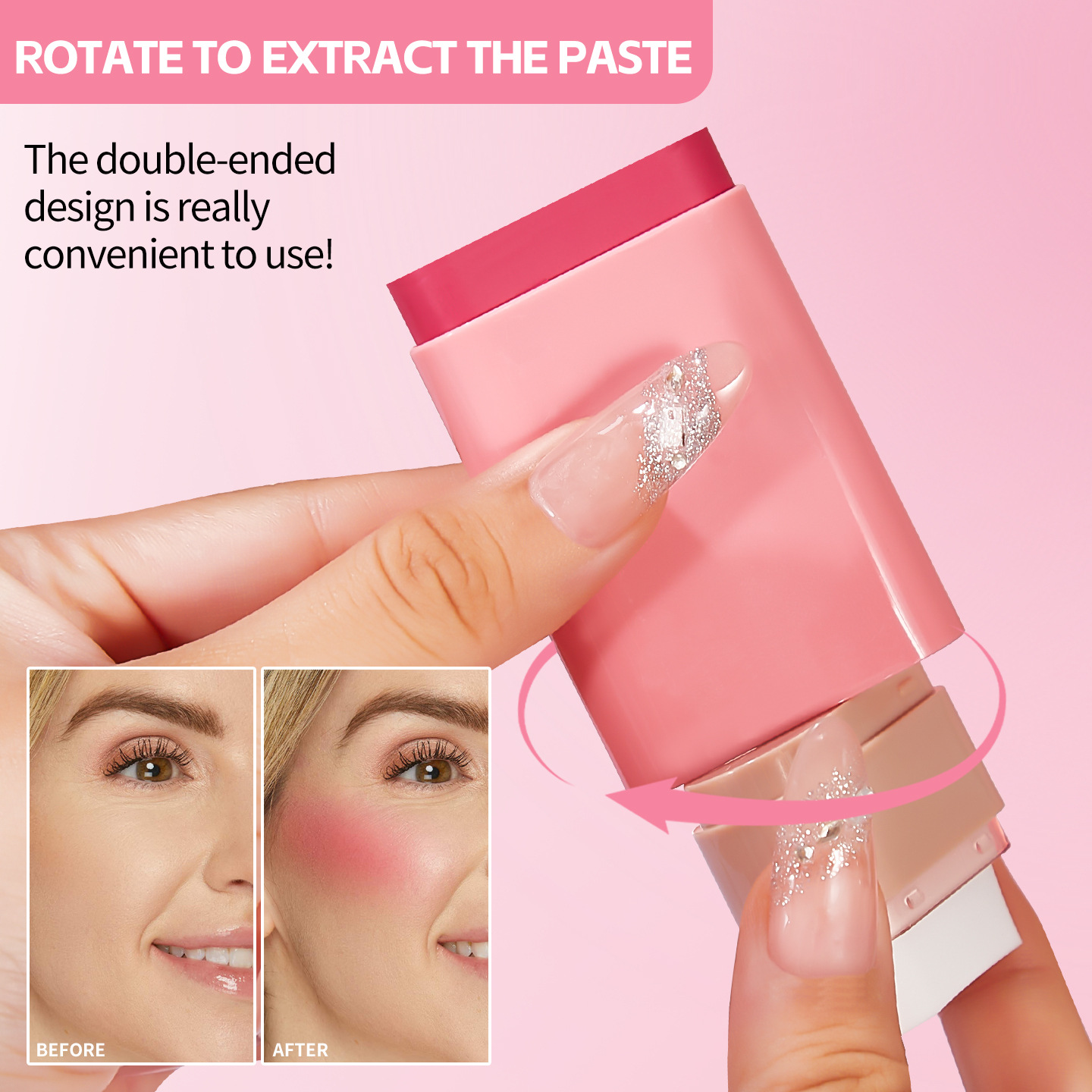 【跨境专供】MEIDIAN魅点气垫腮红棒防水防汗面部彩妆腮红批发产品图