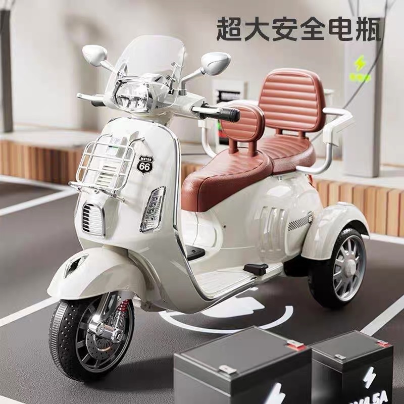 儿童电动摩托车三轮车可坐人双座遥控电动车男女小孩电瓶车玩具车细节图