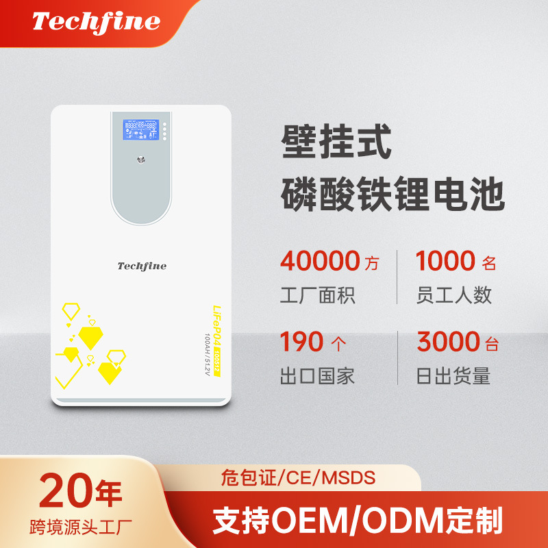 厂家51.2V100AH/200AH壁挂式家庭储能太阳能磷酸铁锂电池lifepo4