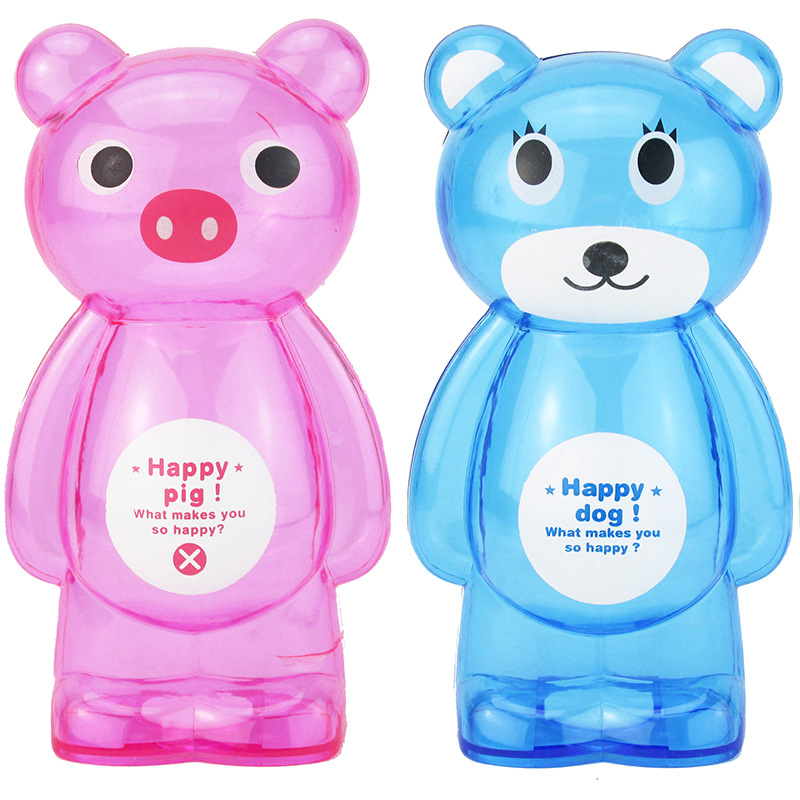 卡通动物造型粉色小猪蓝色小狗储物盒儿童玩具收纳箱小学生玩具盲盒类