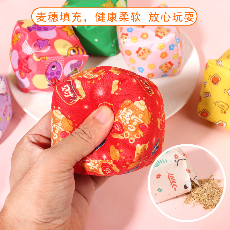 Children's colorful cartoon sandbag ring stacking toy, square stacking training game, educational children's toy details Picture