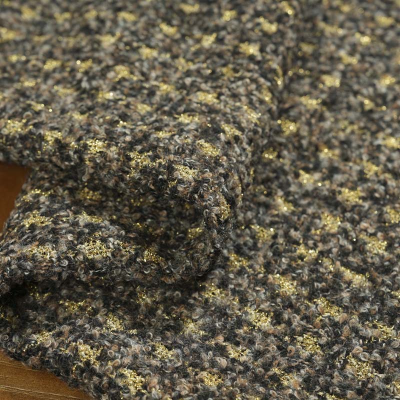 Mokashi autumn and winter chanel-style fabric creative bright silk woven suits, suits, hats, bags and accessories DIY fabric Specification image