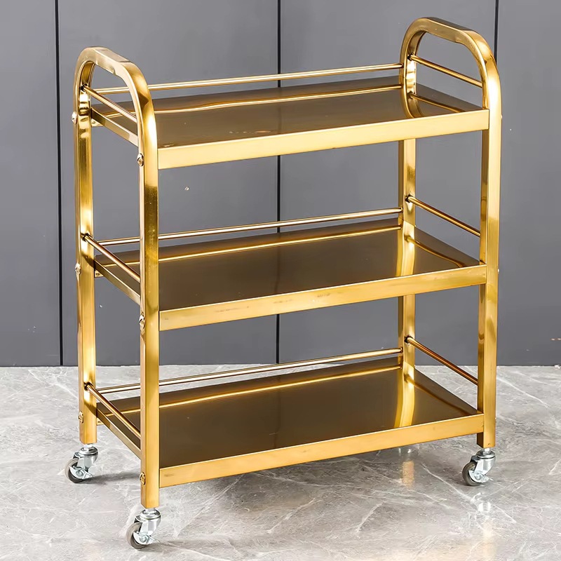 Three-layer stainless steel dining trolley for commercial hotel catering services Specification drawing