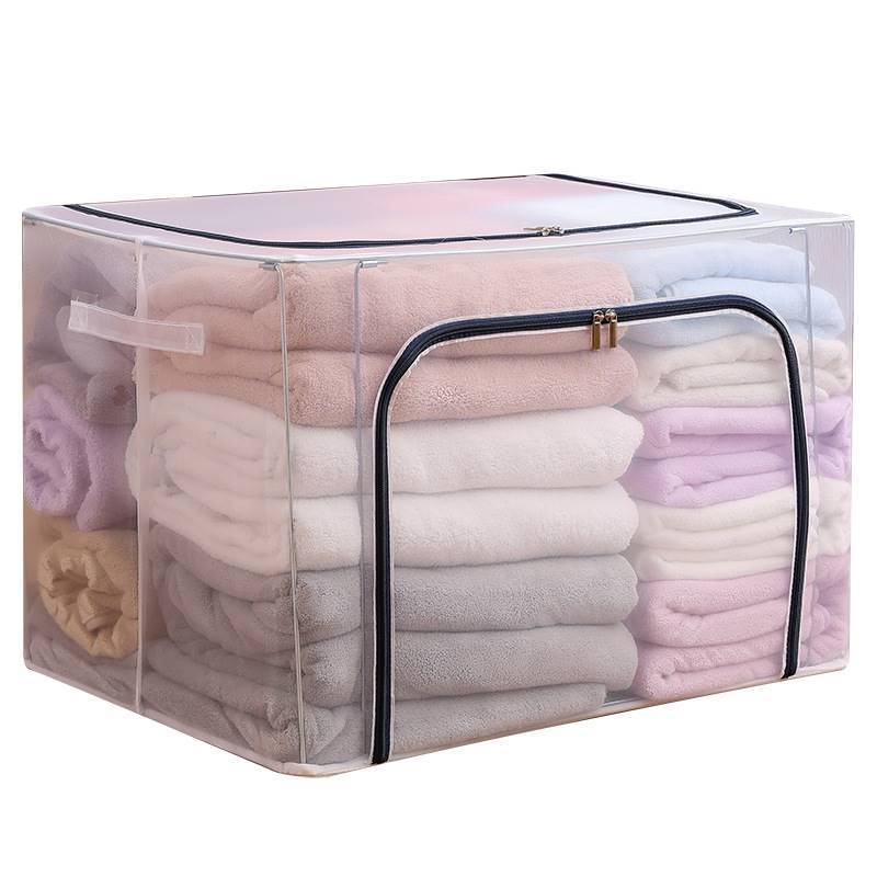 透明收纳箱衣物折叠收纳盒家居衣柜收纳神器被子换季防潮储物箱白底实物图