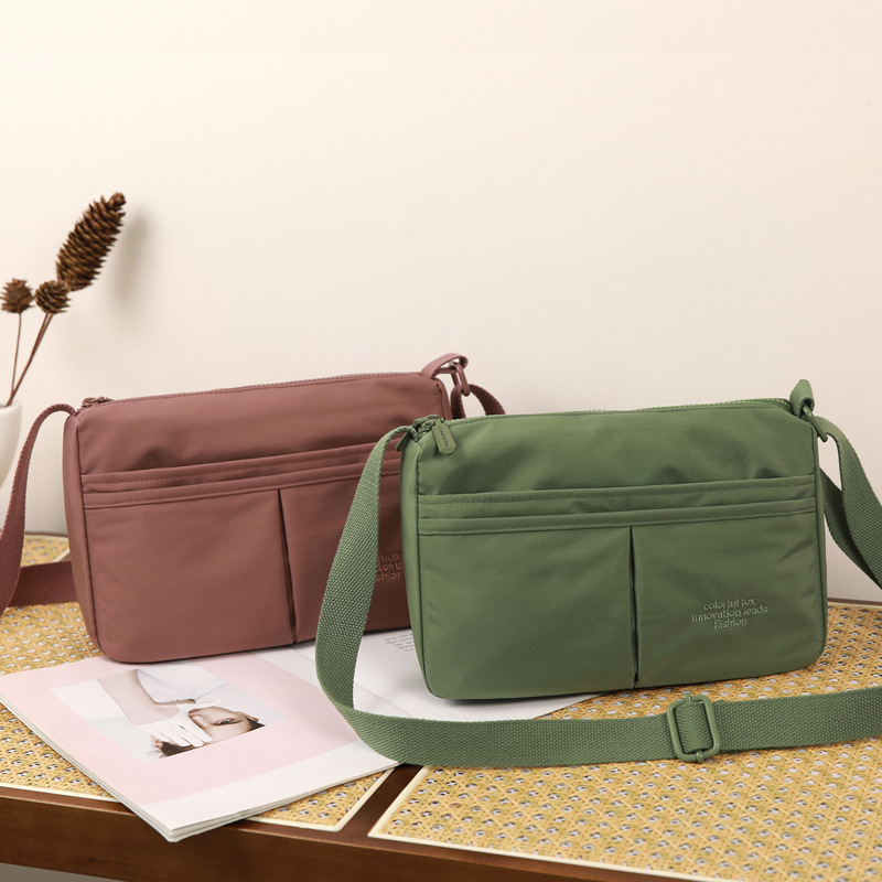 New cross-border single-shoulder small square bag, lightweight nylon bag, large-capacity women's crossbody bag details Picture