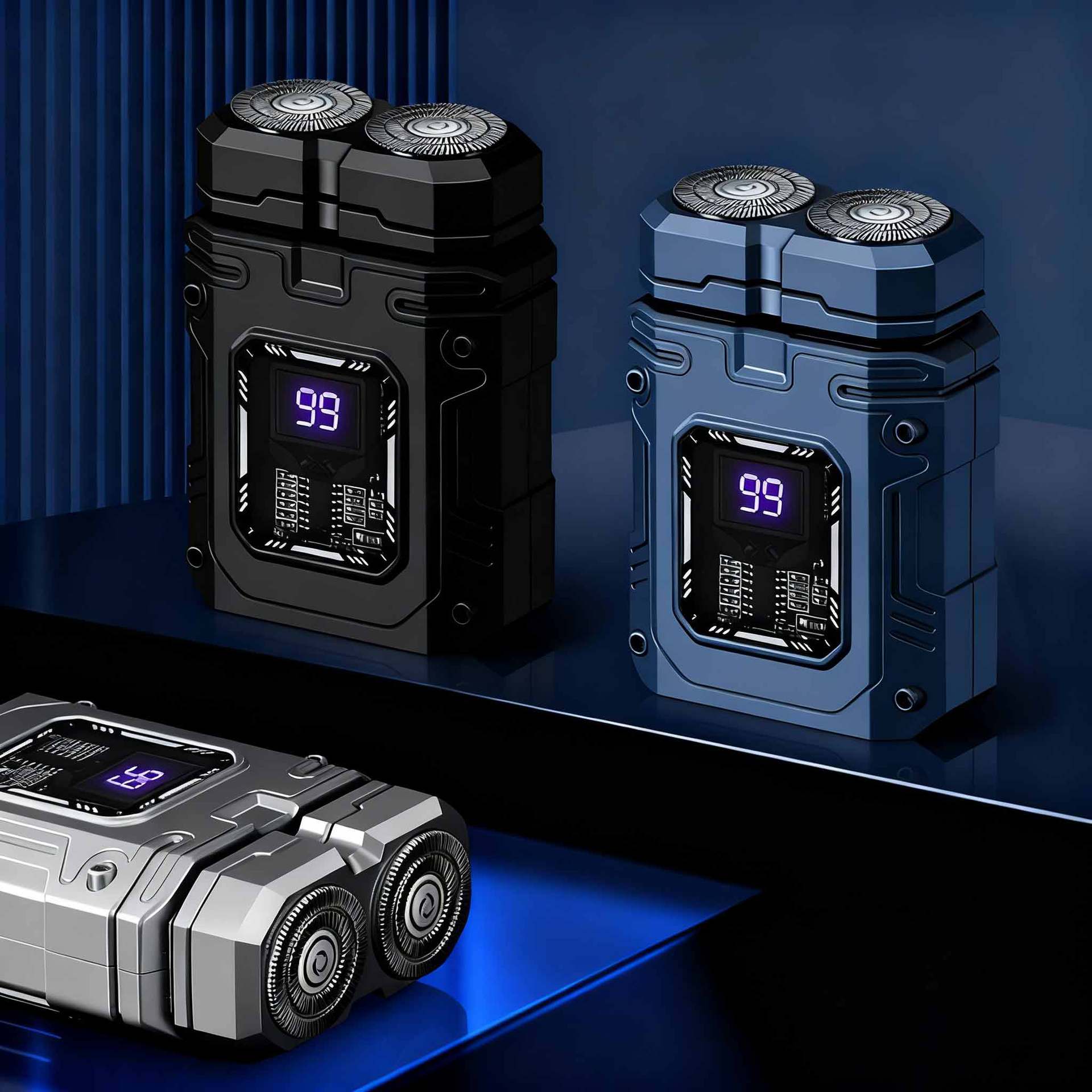 Wholesale Of Cross-Border Mecha Technology Magnetic Razors For Men, Electric Portable Mini Smart Digital Display Washable Shavers