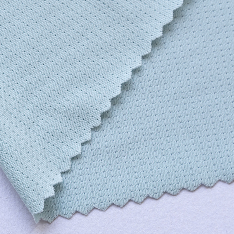 Milk silk cycling suit fabric, mesh jacquard fabric, four-sided elastic fabric, light, breathable and quick-drying running suit fabric details Picture