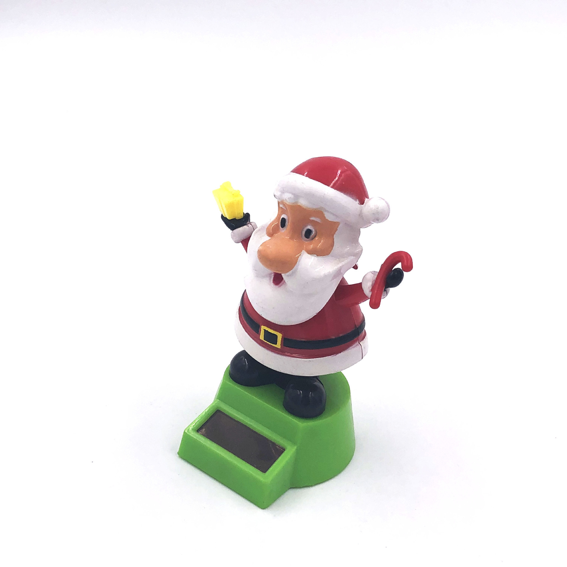 Santa Claus solar figurine, shaking head doll, walking stick, Christmas car heating, can swing, sample available details Picture