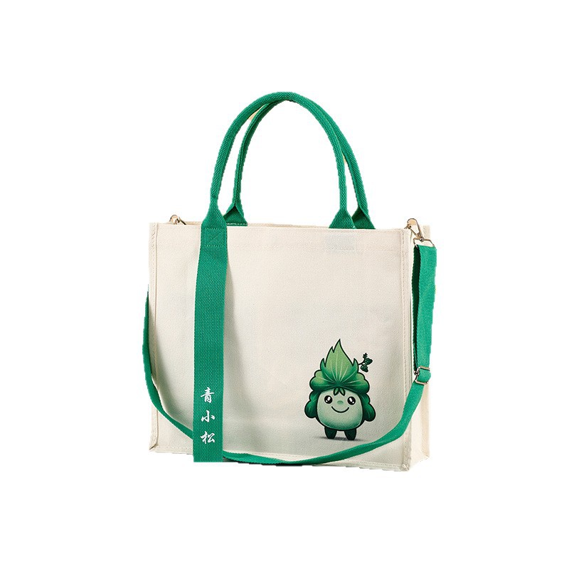 Customized three-dimensional canvas bags, LOGO advertisements, training ribbon tote bags, large-capacity cotton bags for schools and institutions Item Picture