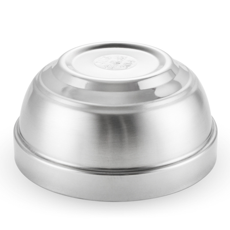 乐氏铂金不304碗双层隔热防烫白金汤碗 中式儿童饭碗 限时免邮白底实物图