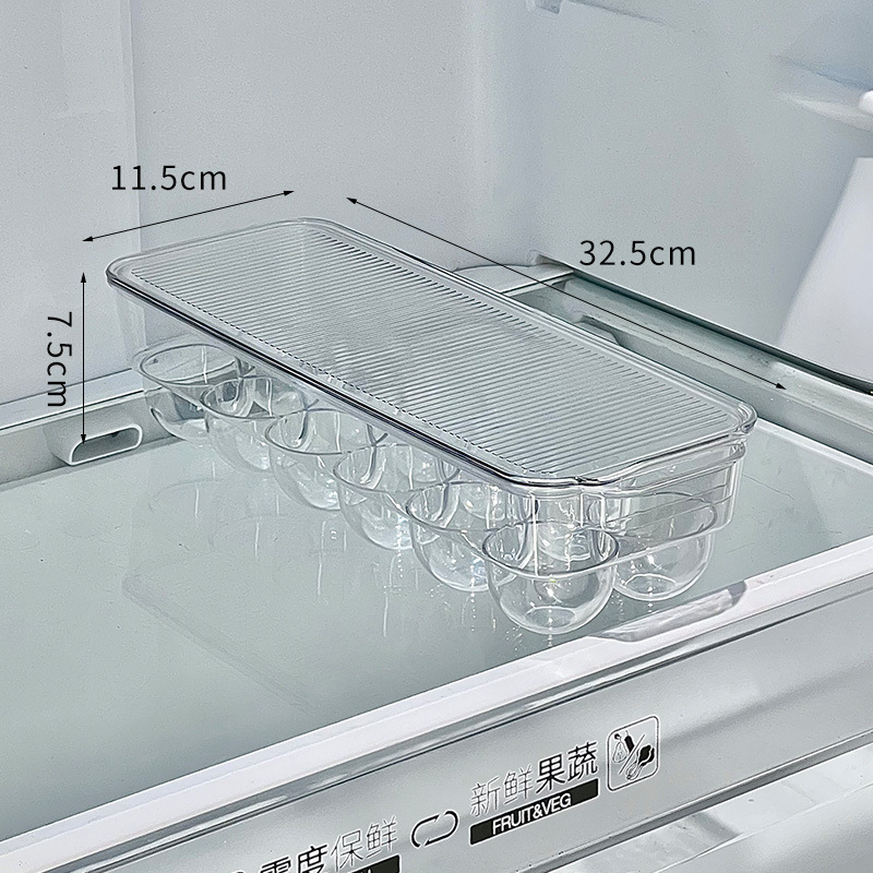 Transparent refrigerator egg storage box, stackable rectangular egg tray, kitchen food organization, covered egg preservation box details Picture