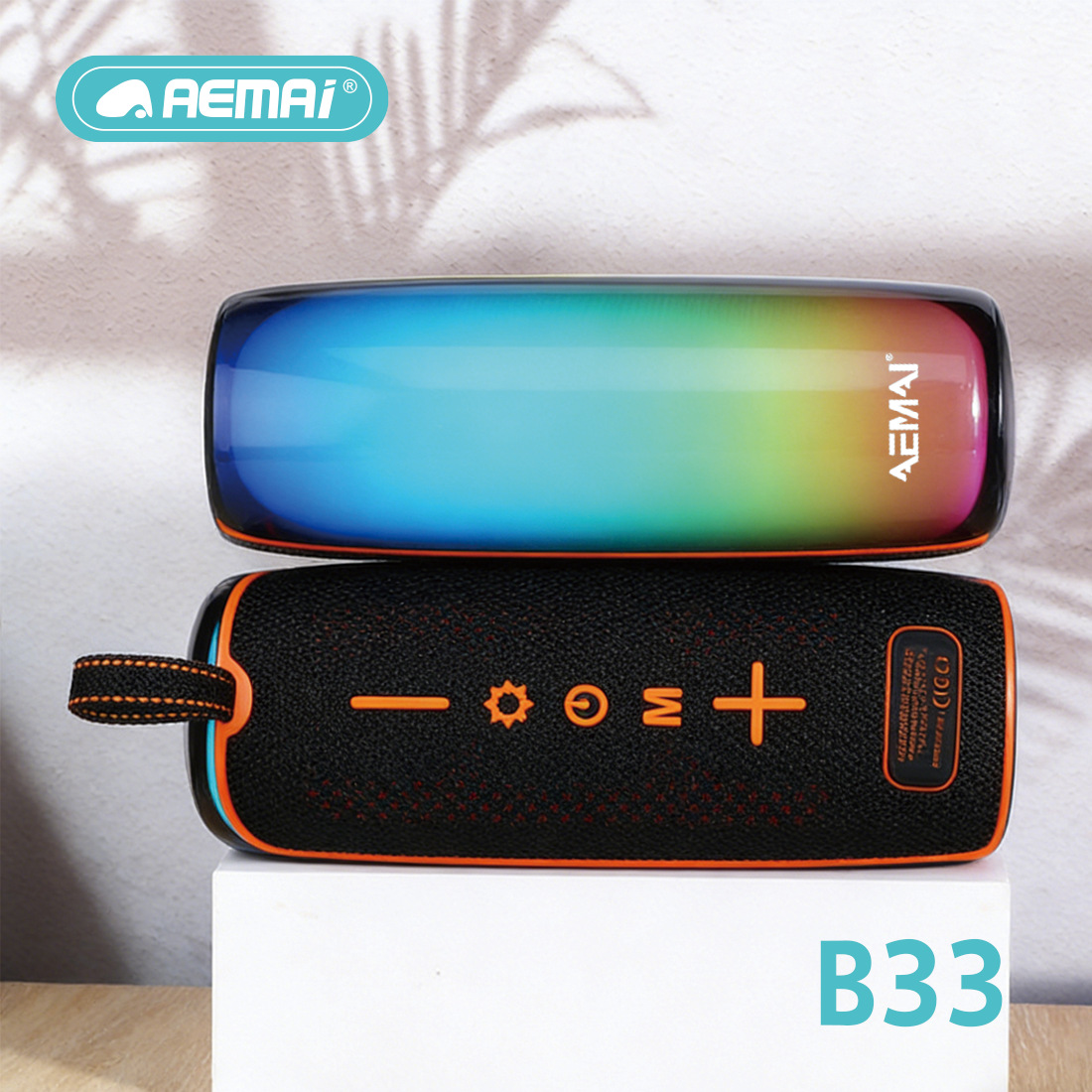 AEMAi Bluetooth Speaker Cross-border New Model B33 RGB ambient light Portable speaker Subwoofer Card Insert Fashionable gift Application Scenario