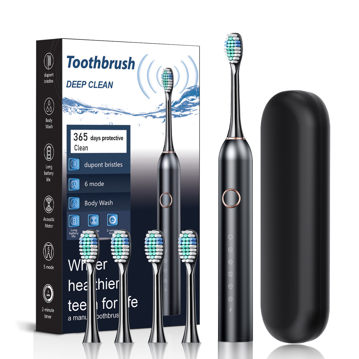 Cross border special for one piece generación de cabello nuevo seis niveles adulto hogar TPC recargable cepillo de dientes suave cerdas de limpieza cepillo de dientes eléctrico