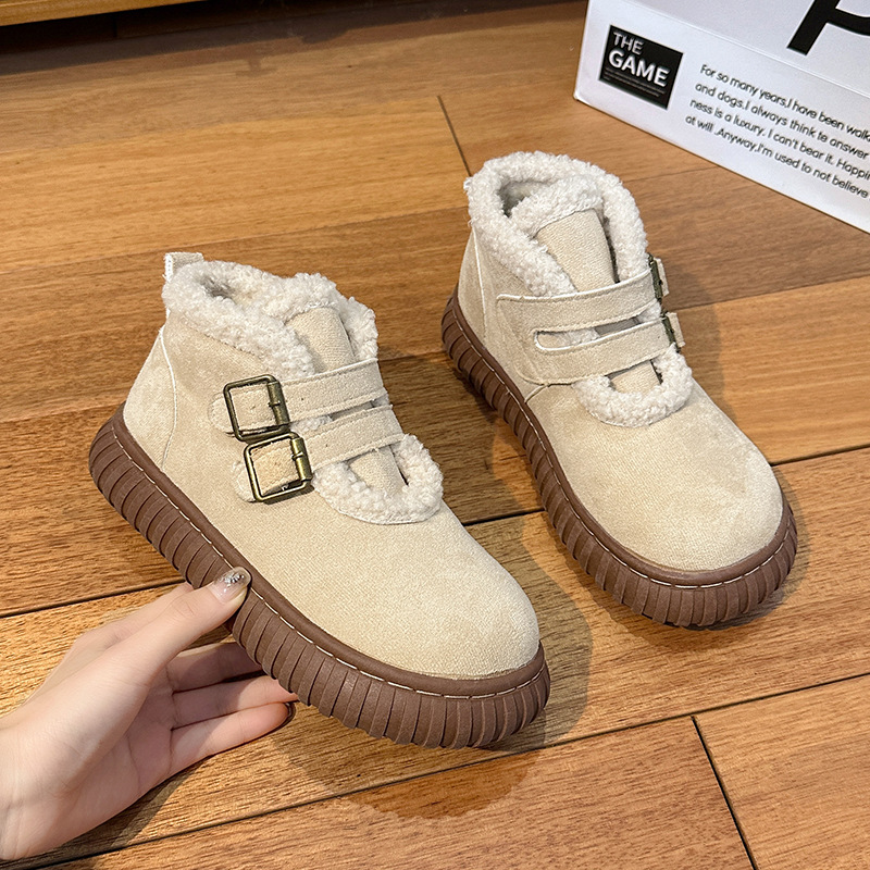 靴子女款2025新款冬季百搭厚底加绒加厚保暖外穿防滑东北雪地靴